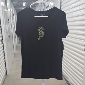 Green Dragon Embroidered Tee